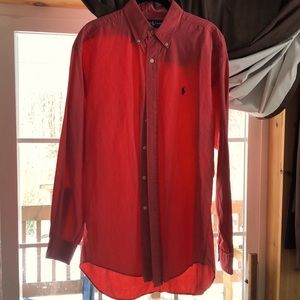 Men’s Ralph Lauren red button down shirt.  Size Med.